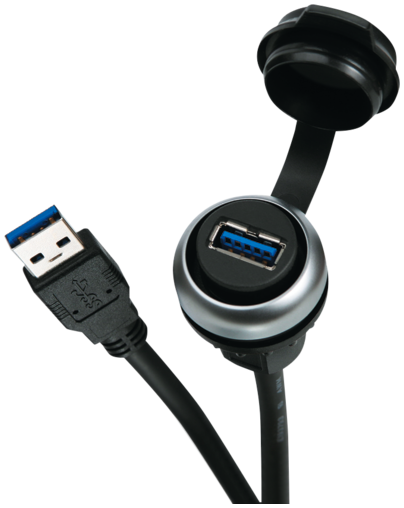 MSDD pass-through USB 3.0 form A, 0.6 m cable, design silver 